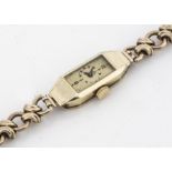 A vintage 14ct gold cased lady's wristwatch on a 9ct gold bracelet, 22.9g