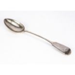 An early Victorian silver fiddle pattern basting spoon by R.W, 31.5cm long and 3.72 ozt, possibly