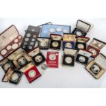 A collection of 1970s and later Commonwealth and other silver and cupro-nickel coins and medallions,