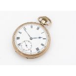 A 1930s 9ct gold open faced pocket watch, 49mm case, 69.6 gross weight, no dust cover, overall