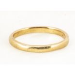 A 22ct gold wedding band, of D shape, ring size X 1/2, 2.9mm wide, 6g