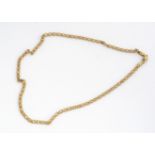 A 9ct gold rope twist oval link necklace, with flattened snap clasp, 22cm together, 10g