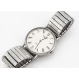 A 1980s Longines quartz slimline presentation stainless steel wristwatch, 32mm, signs of wear and