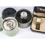 Three modern fashion wristwatches, including a (BMW) Mini watch, a Radley and an Accurist, each