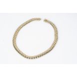 A good gold plated flattened hexagonal linked necklace, 42cm long, 1cm wide