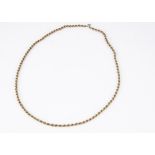 A 9ct gold rope twist necklace, 62cm long, 8.7g