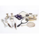 A collection of Victorian and later silver and silver plate, including a cased set of coffee