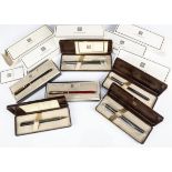 Six modern Givenchy biro pens, each boxed, in various colours