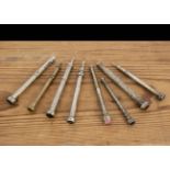 Eight Victorian and later silver and silver plated retractable pencils, AF, in various designs,