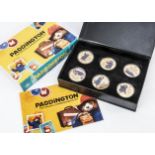 A Westminster Mint Paddington Commemorative Set, the six gold plated medallions in box with