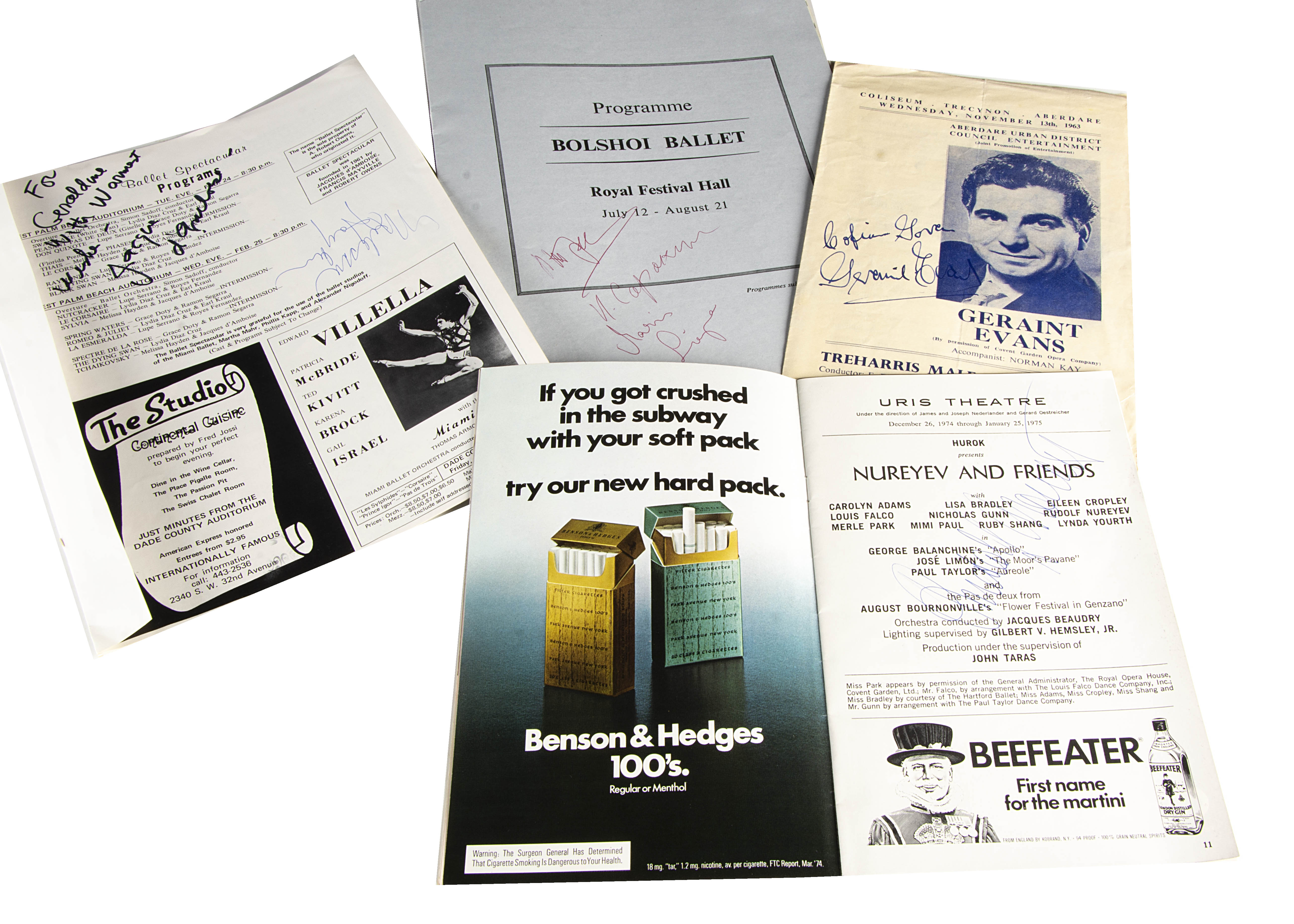 Rudolf Nureyev / Jacques D'Amboise / Bolshoi Signatures plus, a number of Ballet related