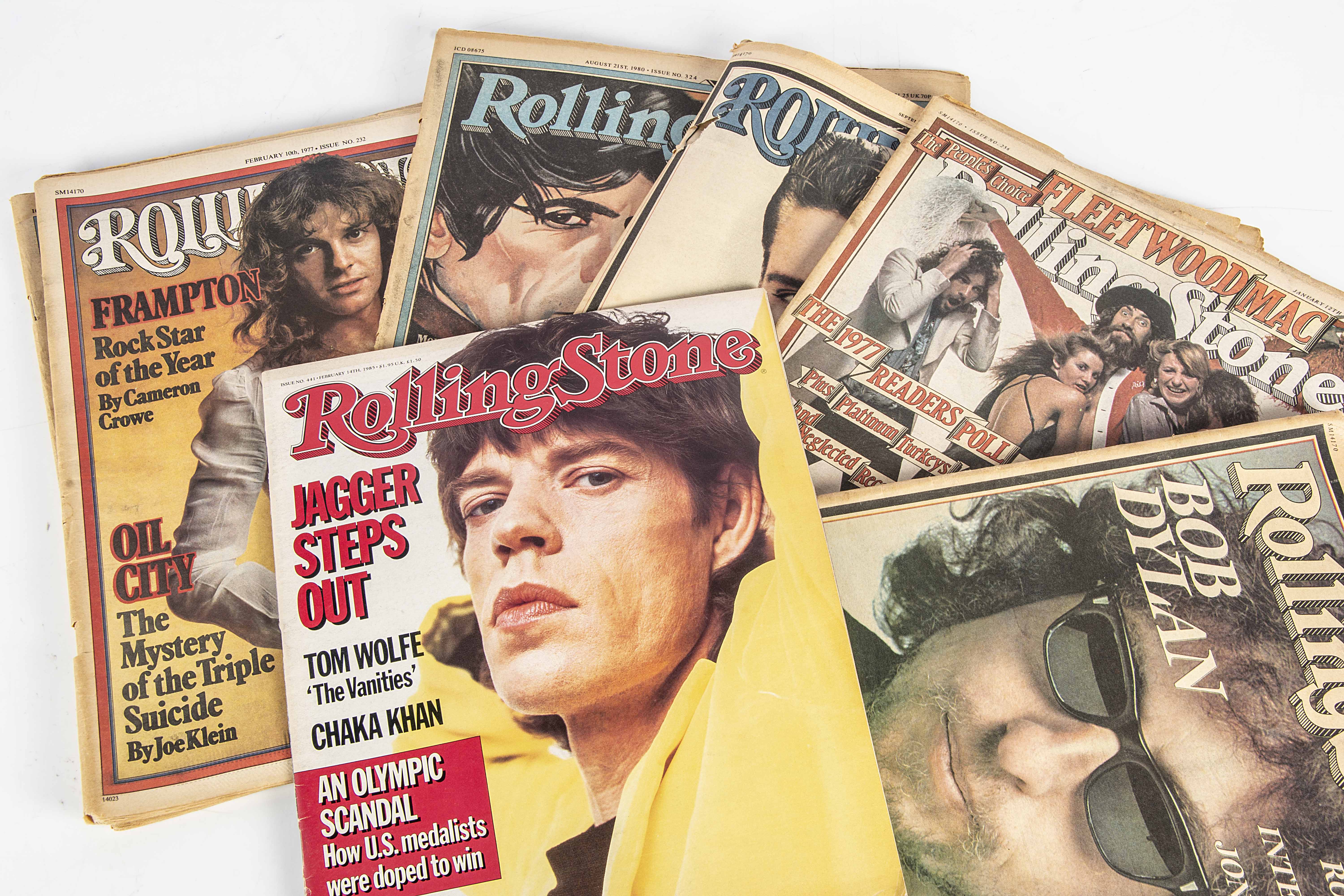 Rolling Stone Magazines 1977 - 1985, thirty-five copies of Rolling