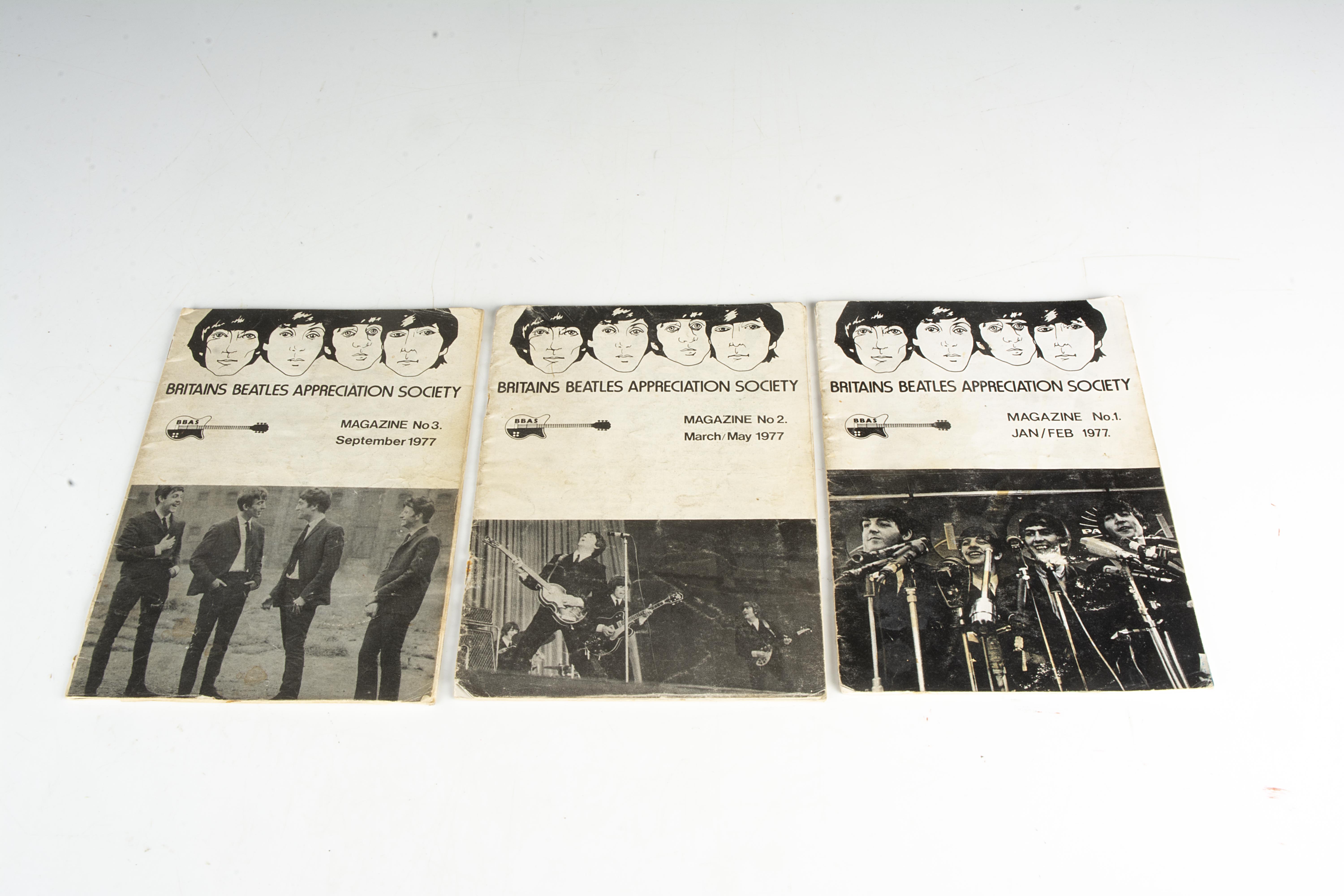 Beatles Appreciation Society Magazines, the first three copies of the Britains Beatles