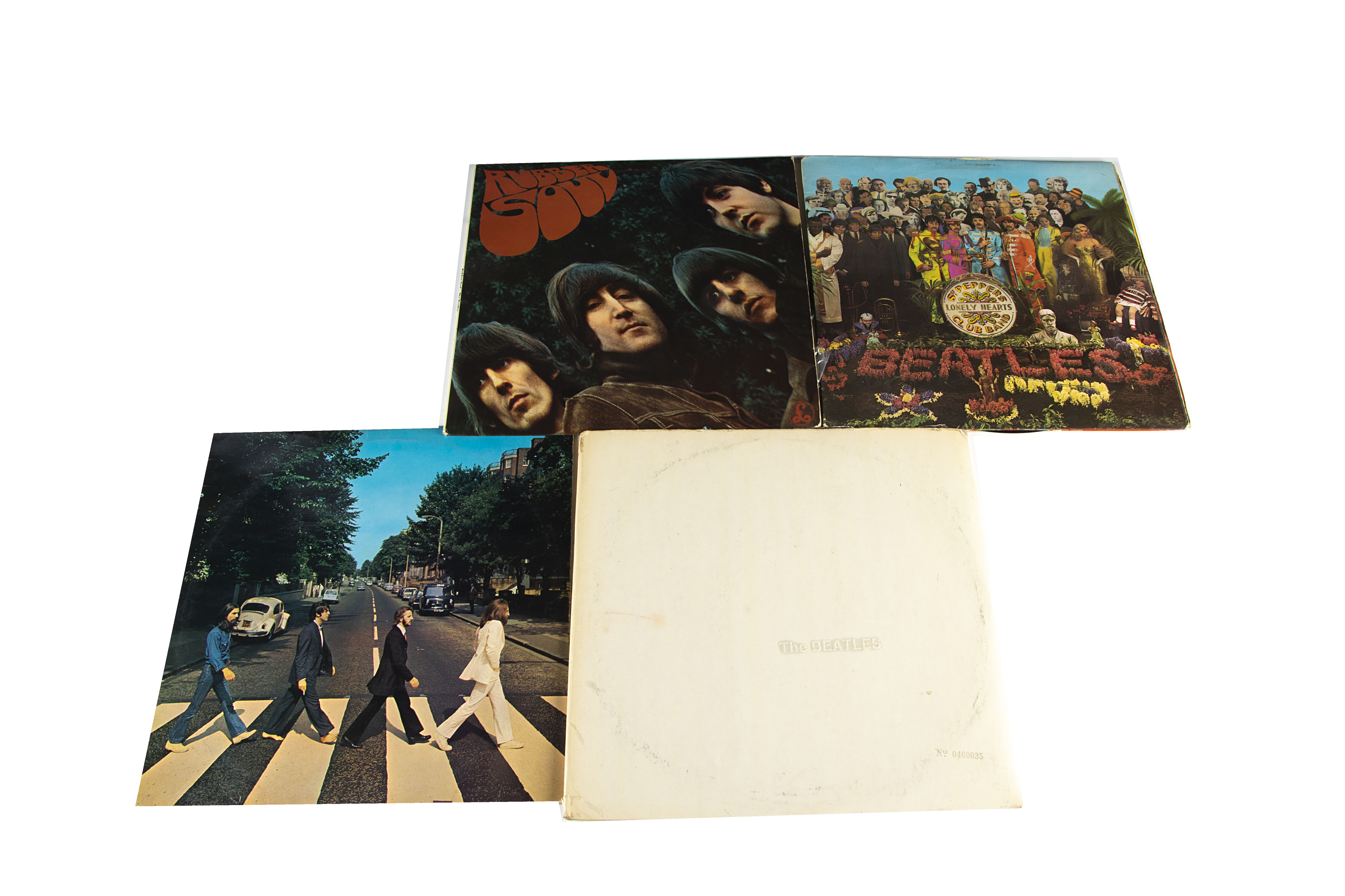 Beatles LPs, four albums comprising The White Album (Numbered Stereo (0460035), Top Opening with