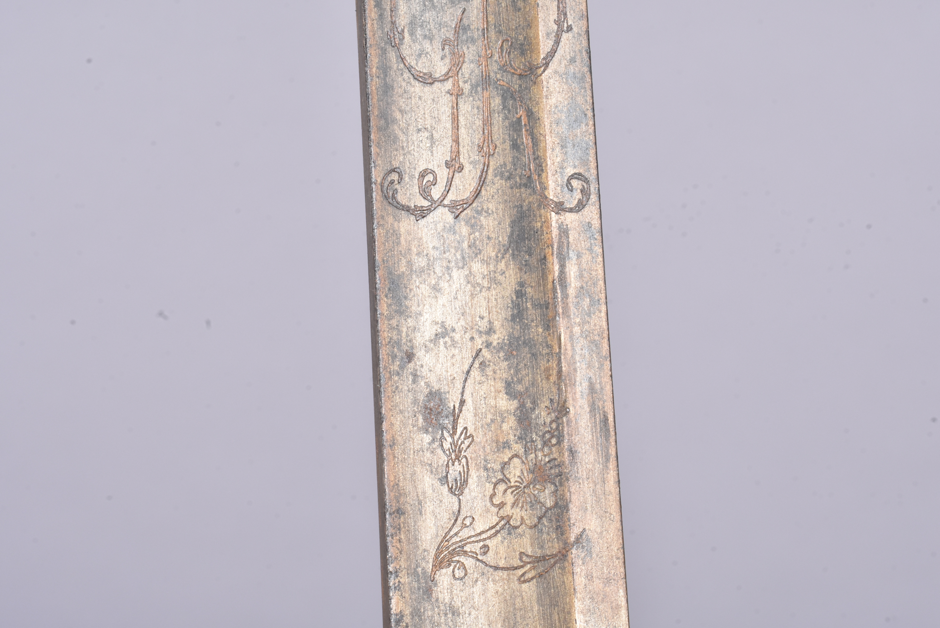 A 1796 Model Artillery Officers sword, with 82cm long blade, with Crowned GR Cipher, with - Image 3 of 8