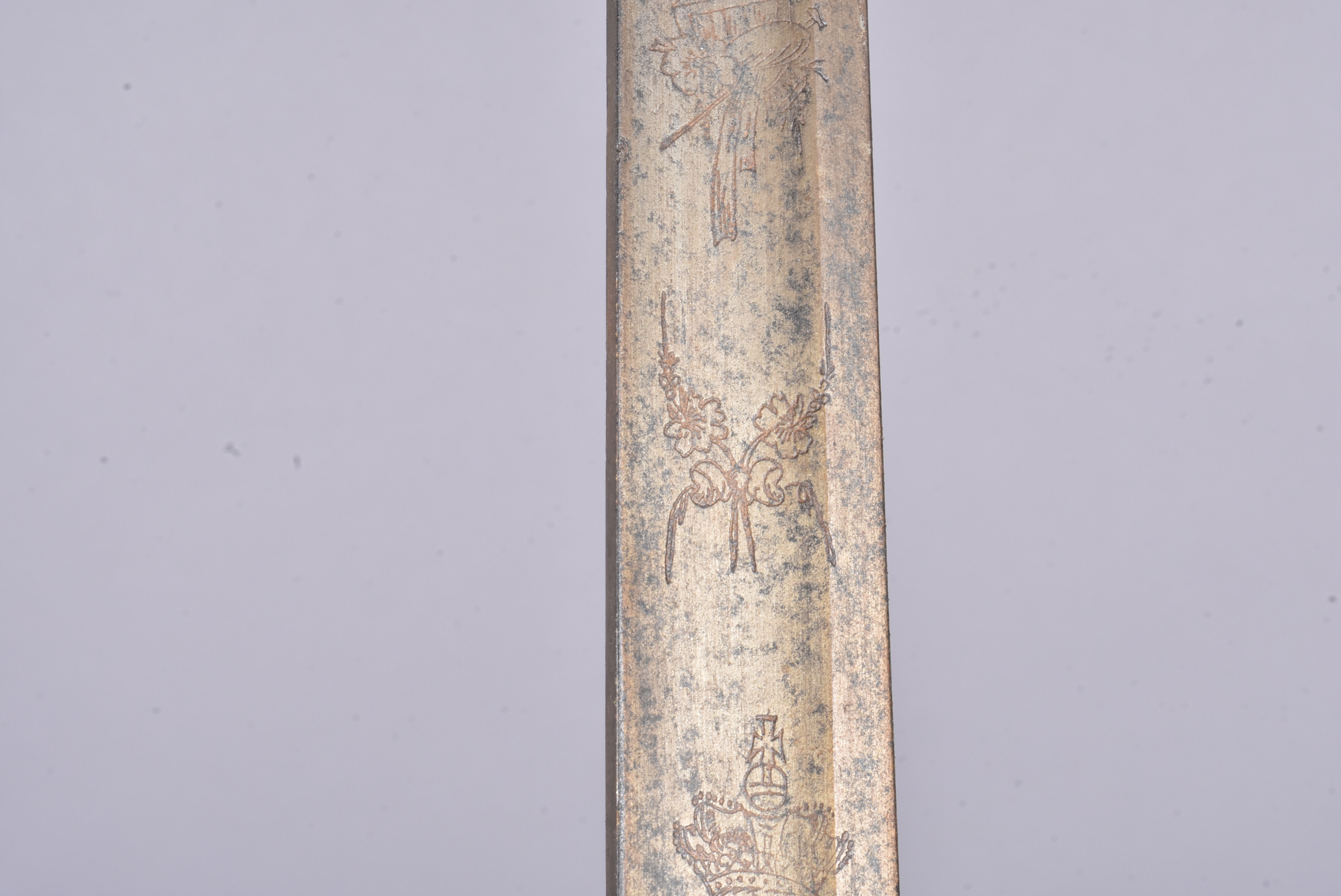 A 1796 Model Artillery Officers sword, with 82cm long blade, with Crowned GR Cipher, with - Image 5 of 8