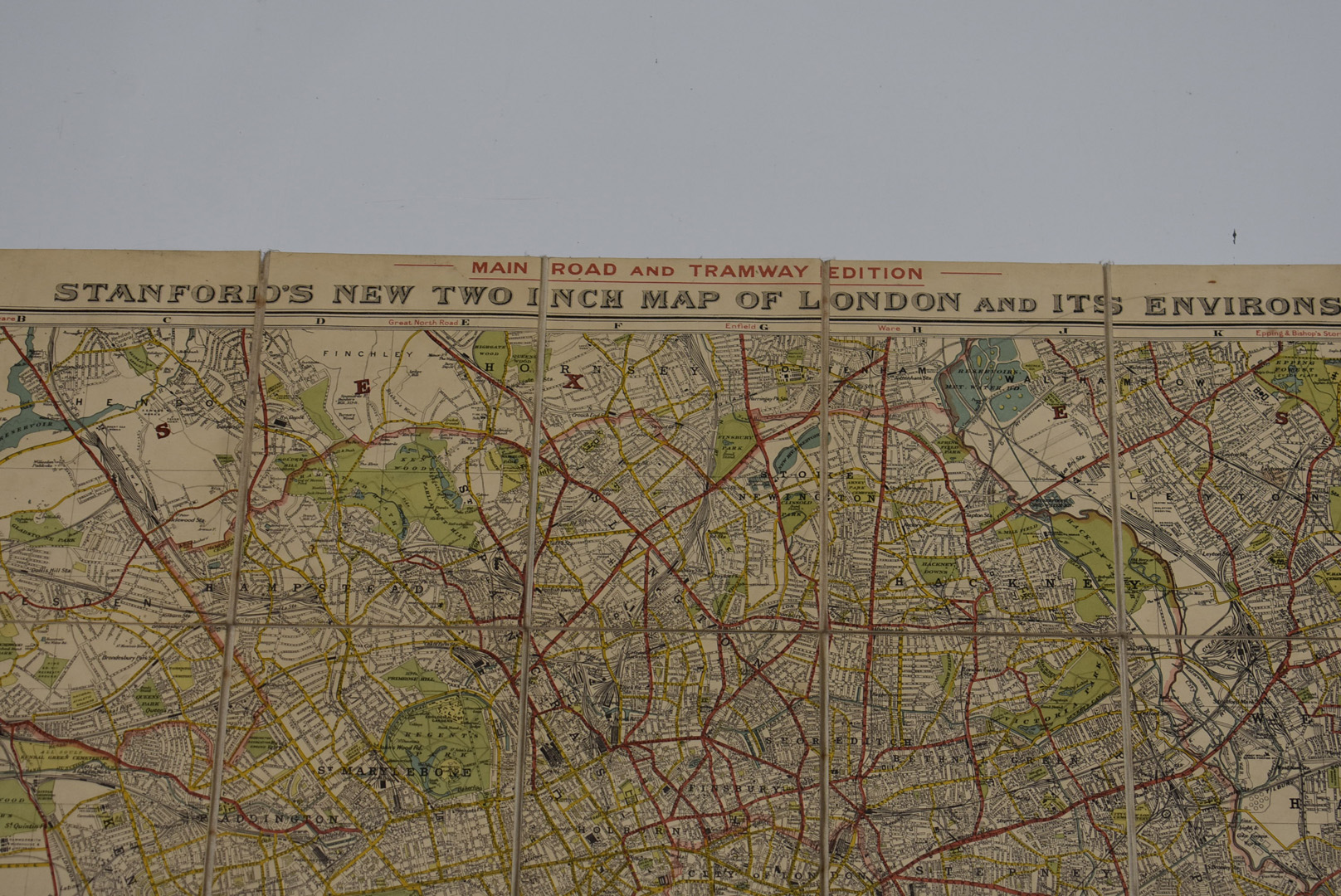 Stanford's New Two Inch Map of London and its Environs - Main Road and Tramline Edition, published - Image 3 of 10