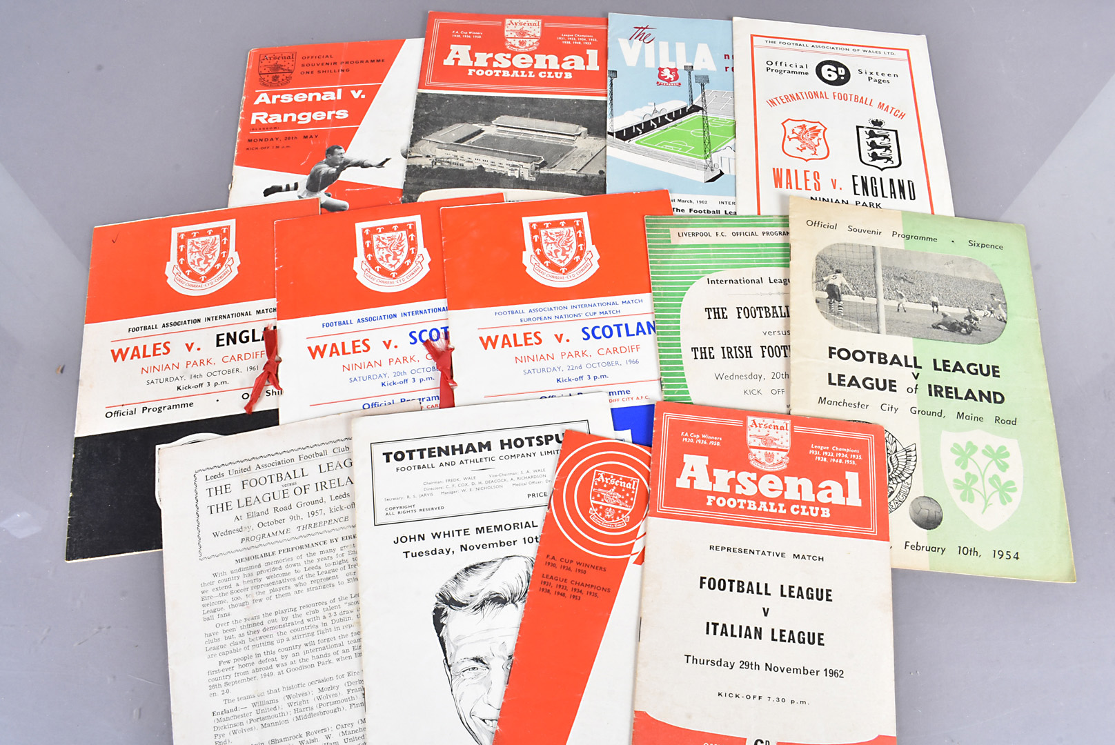 Wales / Rep Games / Testimonial Programmes, Wales V England 1951 & 1961, V Scotland 1962 & 1966, six