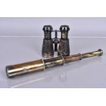 A WWI W. Ottway & Co Ltd Military Issue telescope, dated 1915, with four section together with a