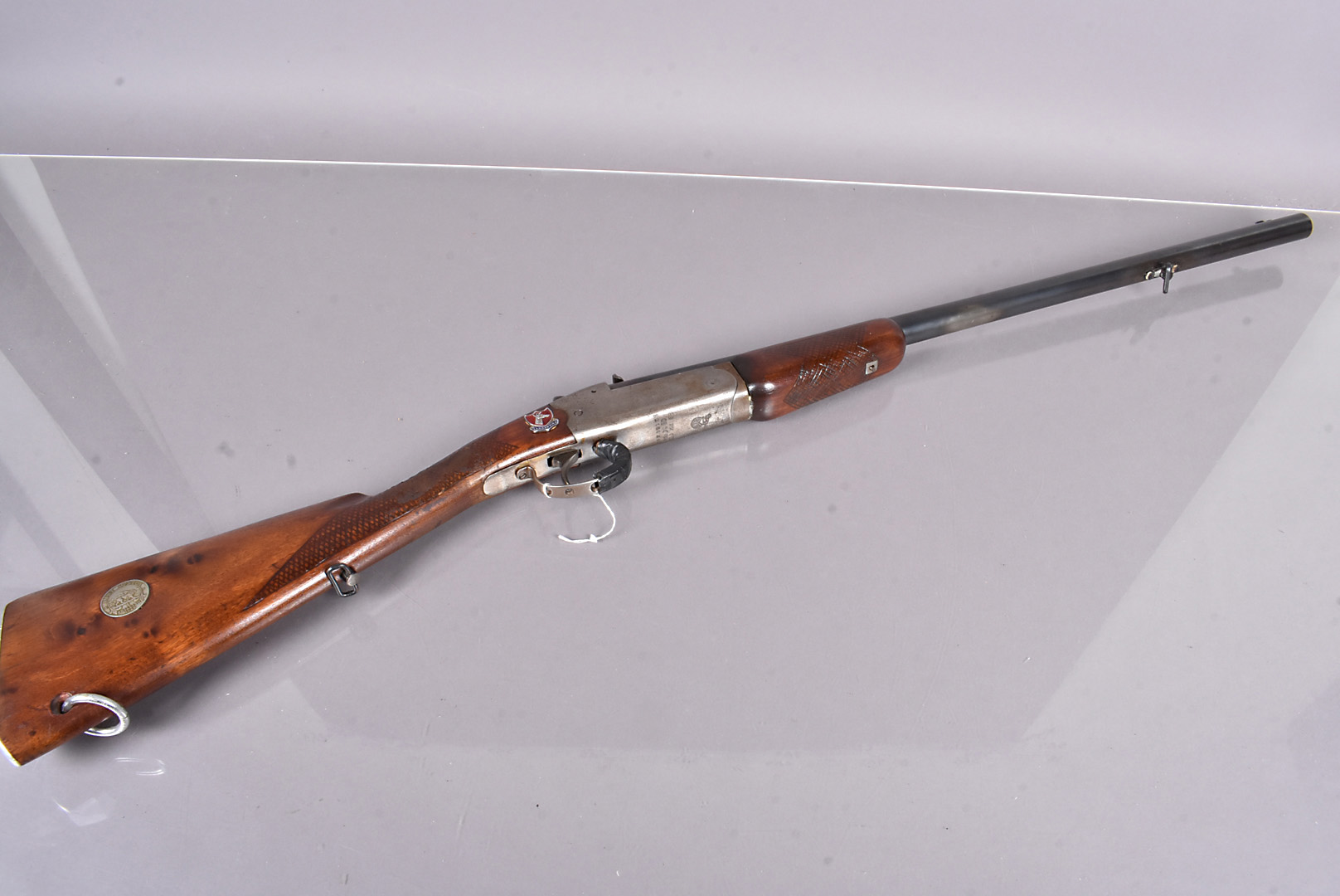 A Deactivated Spanish A.Y.A 12 Bore Single Barrel shotgun, serial 181360, complete with a Birmingham
