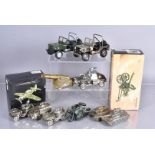 Military, a selection of novelty desk/table lighters in the form of military vehicles, including