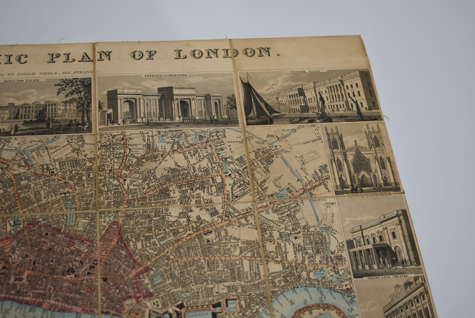 Fraser's Panoramic Plan of London, published by James Fraser 1831, engraved map by Josiah Neele, - Image 5 of 8