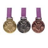 2012 London Olympic medals, possibly reproduction, designed by David Watkins, with winged Nike