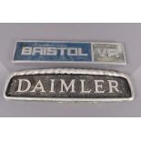 Two vintage Bus Maker's Plates, one for a Bristol VR and the other Daimler (2)