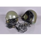 A British Army M76 Armoured Unit M.F.V Tank Crew helmet, complete with microphone, earpiece and