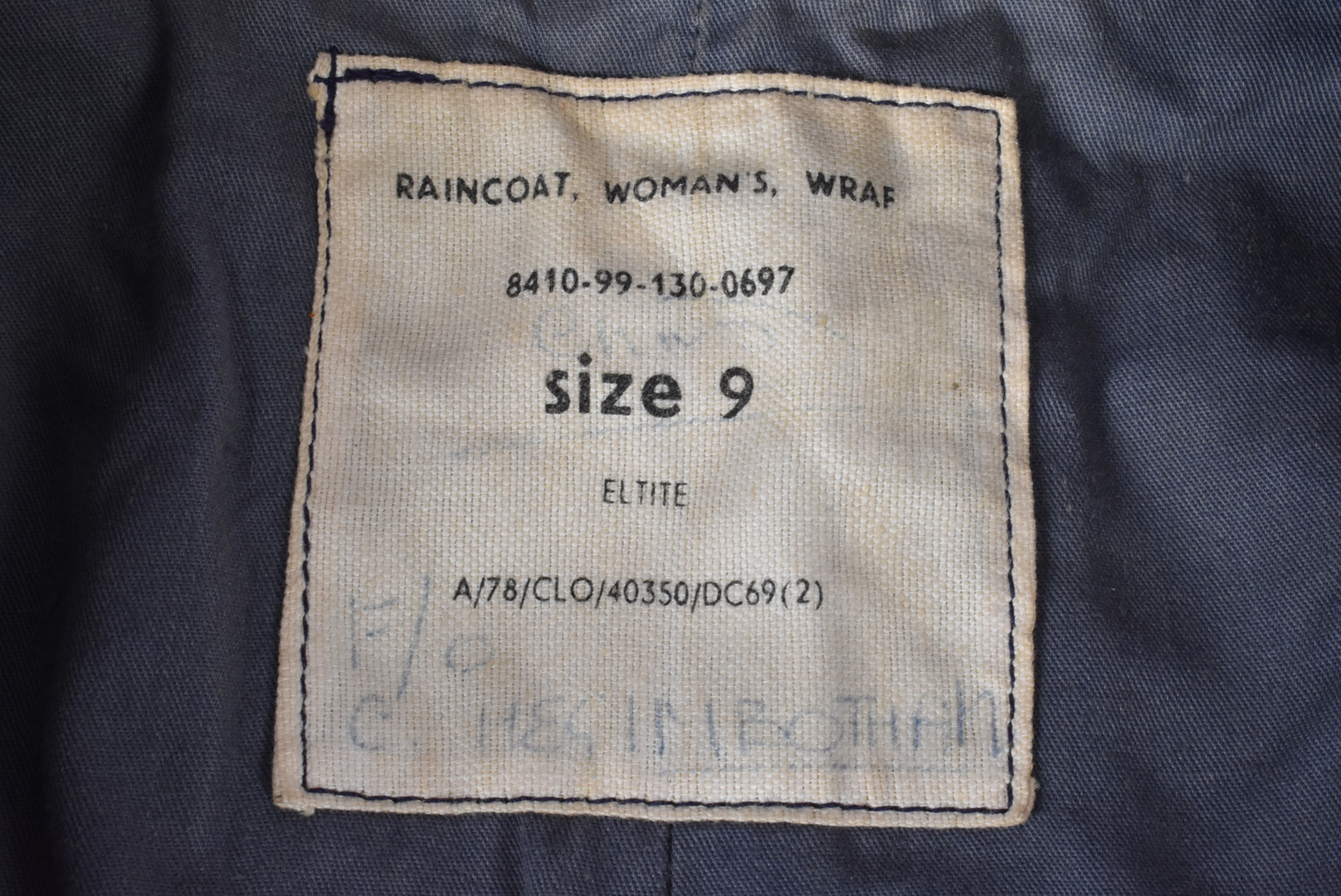 An assortment of British Royal Air Force uniforms, to include a Women's Raincoat WRAF, with label - Image 2 of 4