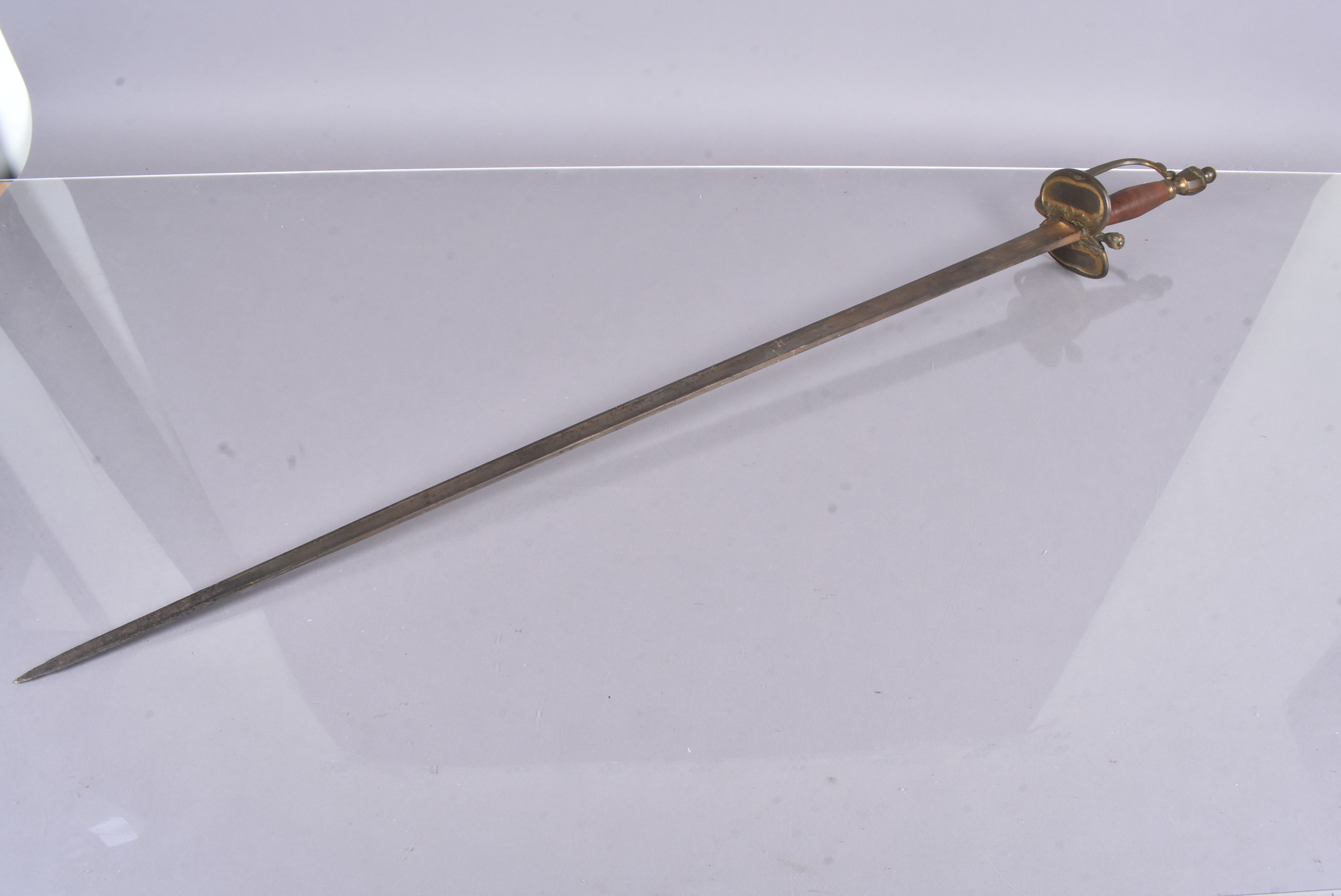 A 1796 Model Artillery Officers sword, with 82cm long blade, with Crowned GR Cipher, with - Image 2 of 8