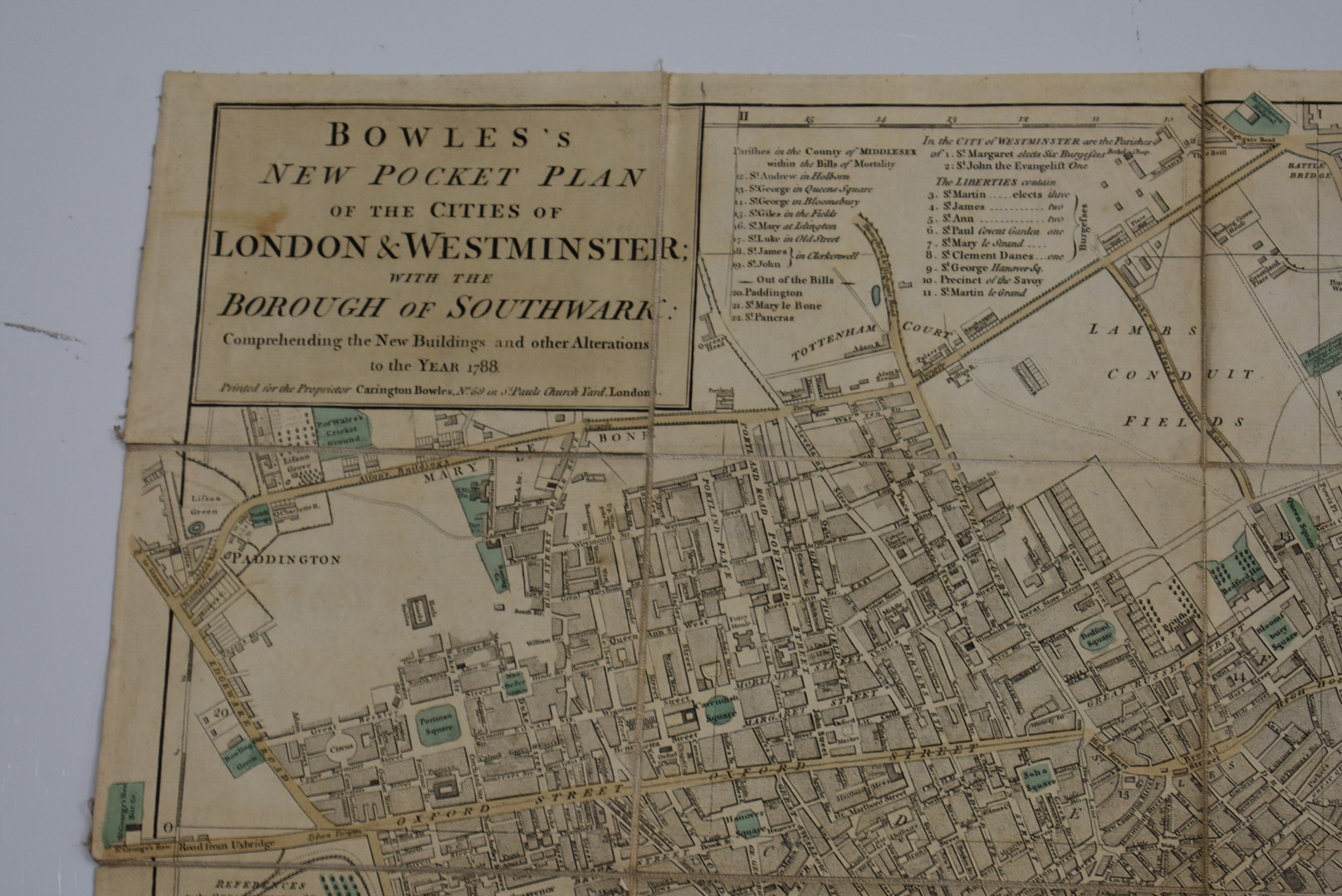 Bowles's New Pocket Plan of the Cities of London & Westminster; with the Borough of Southwark: - Image 2 of 8