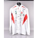 England 2003 Rugby World Cup Winners signed shirt, all squad plus coach Sir Clive Woodward,