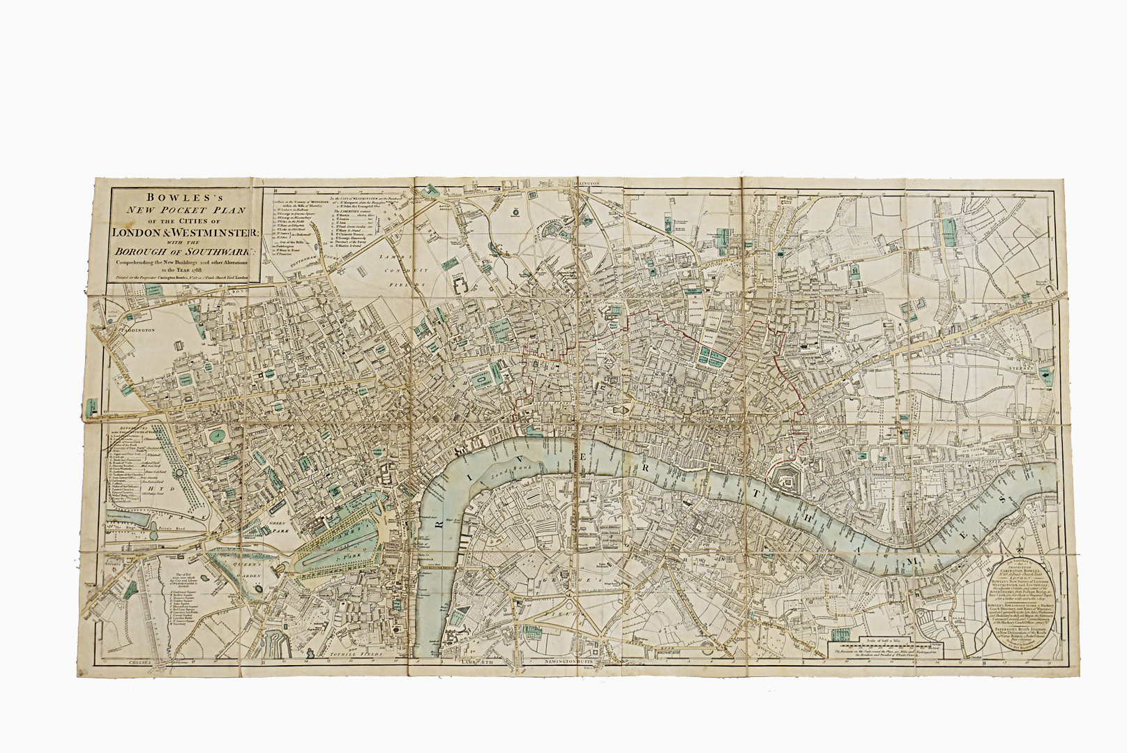 Bowles's New Pocket Plan of the Cities of London & Westminster; with the Borough of Southwark: