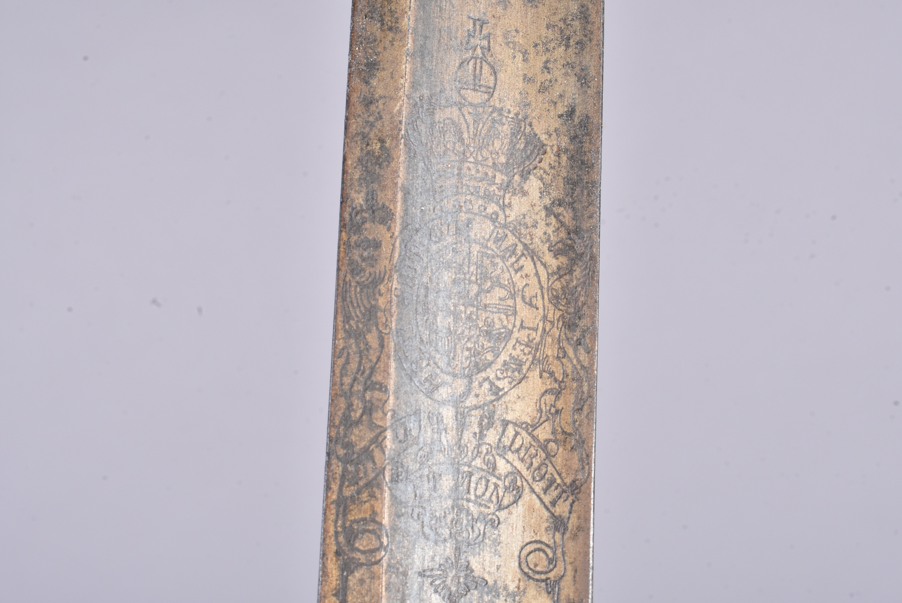 A 1796 Model Artillery Officers sword, with 82cm long blade, with Crowned GR Cipher, with - Image 6 of 8