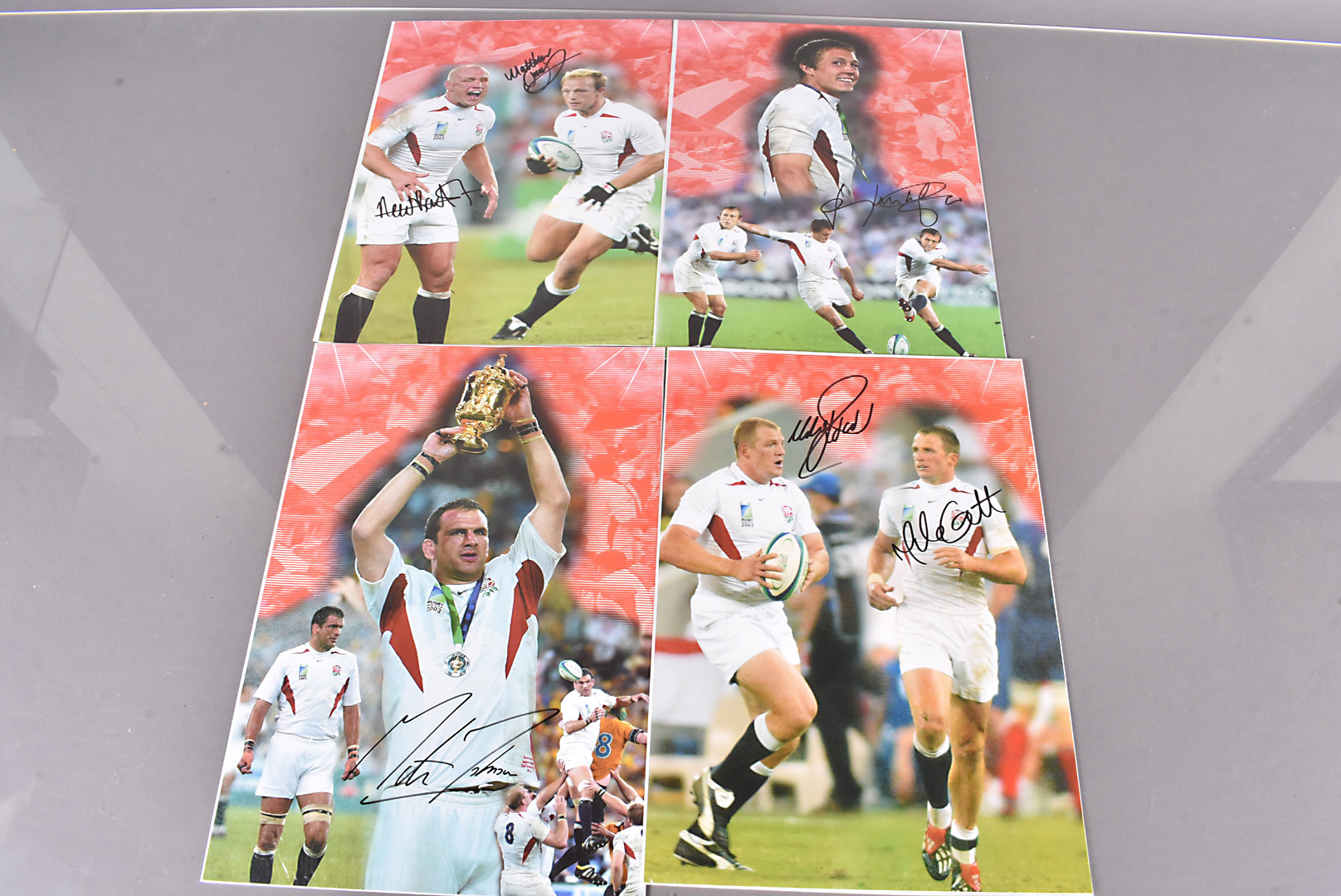 England 2003 RWC winners signed player photographs, both measuring 10" x 8" of Lewis Moody and - Image 3 of 3