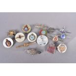 An assortment of Sweetheart brooches, to include two silver examples by George Alfred Retchford, for