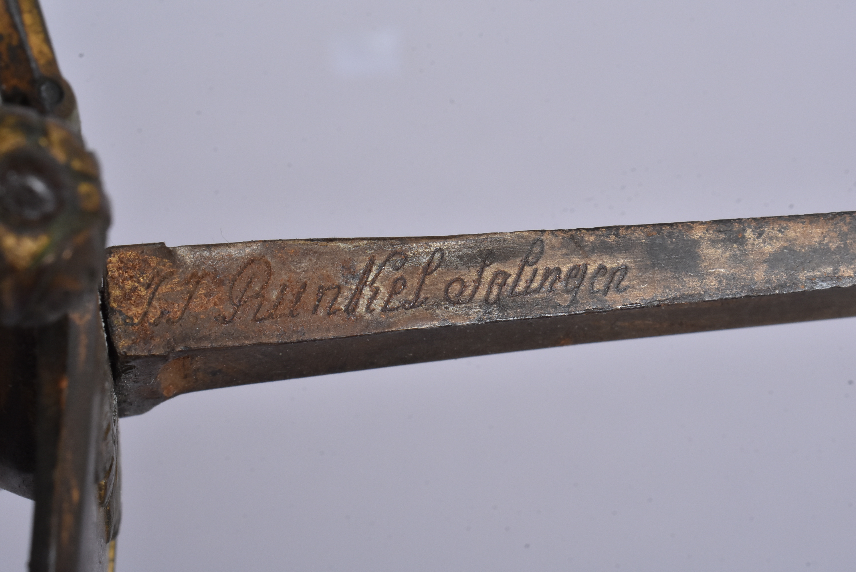 A 1796 Model Artillery Officers sword, with 82cm long blade, with Crowned GR Cipher, with - Image 8 of 8