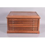 A Collector's table top cabinet, ideal for coins, medal, lighters, etc, with six lined drawers,