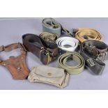 Two WWI Leather belts, together with a sword hanger, plus a selection of other War period rifle