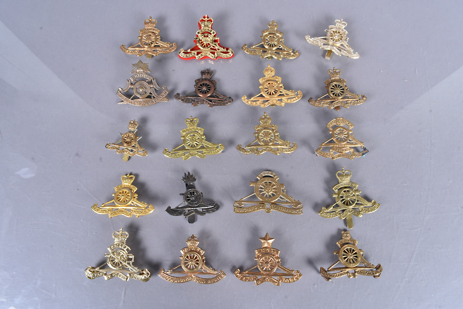 A group of 20 Victorian and Later Royal Artillery cap badges, to include Honourable Artillery