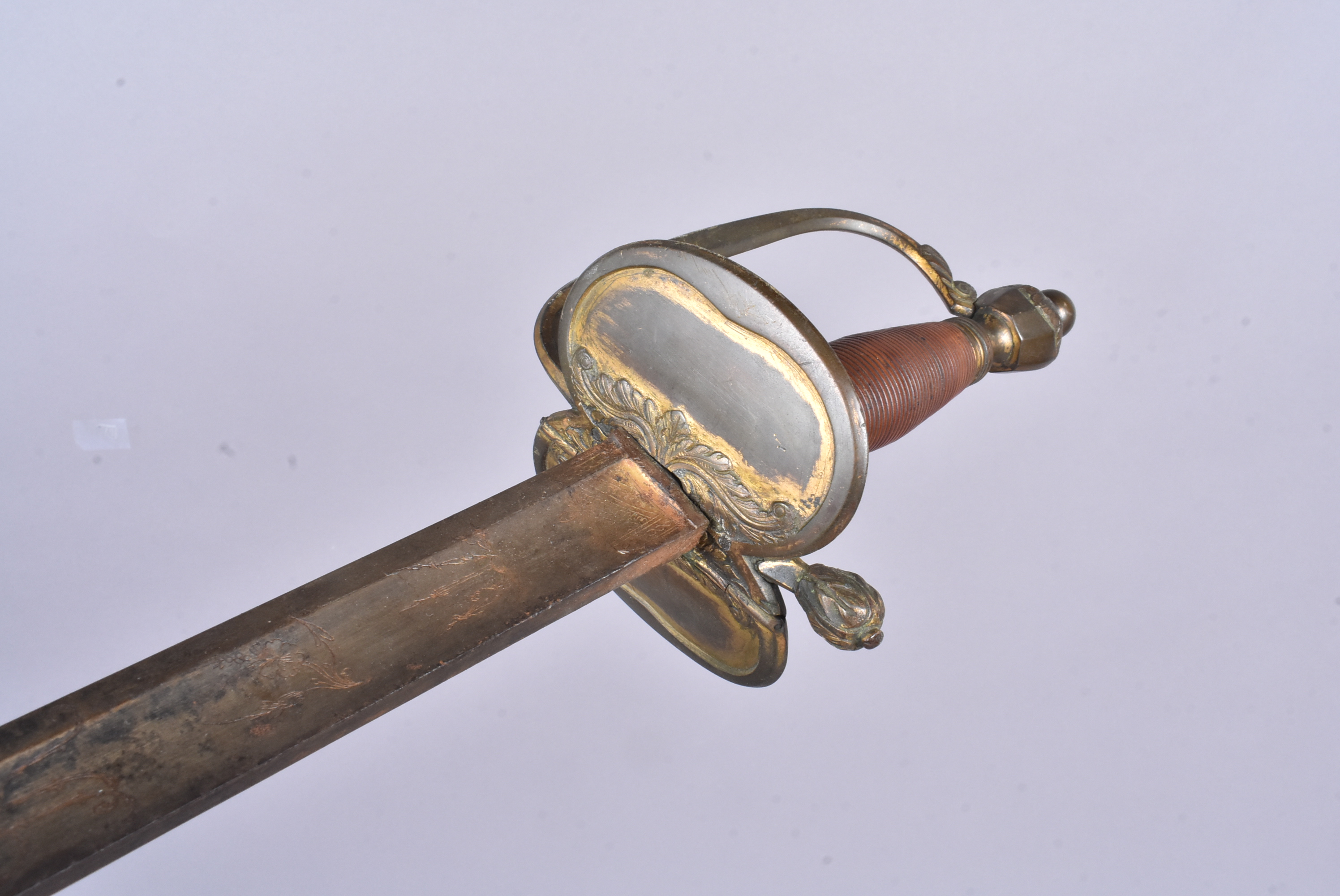 A 1796 Model Artillery Officers sword, with 82cm long blade, with Crowned GR Cipher, with