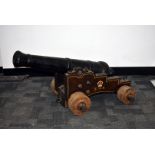 A late 18th early 19th Century European Saluting Gun, possibly Swedish, with 70cm long barrel,