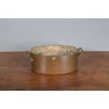 A Jules Gaillard of Paris early 20th century copper twin handle cooking pan, the base impressed with