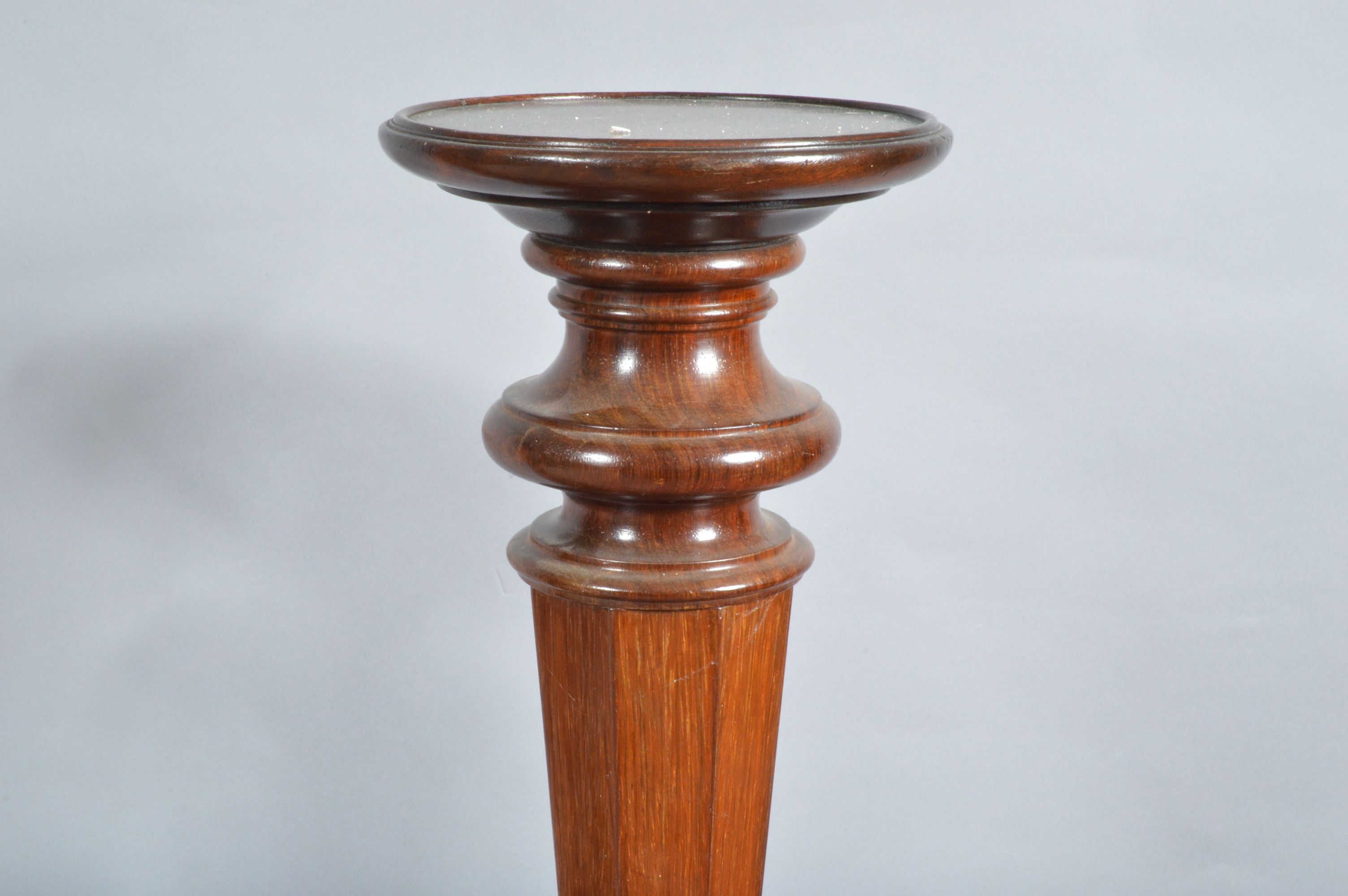 A Pair of regency style Rosewood jardinieres, circular tops, with turned columns, both raised on - Image 2 of 3