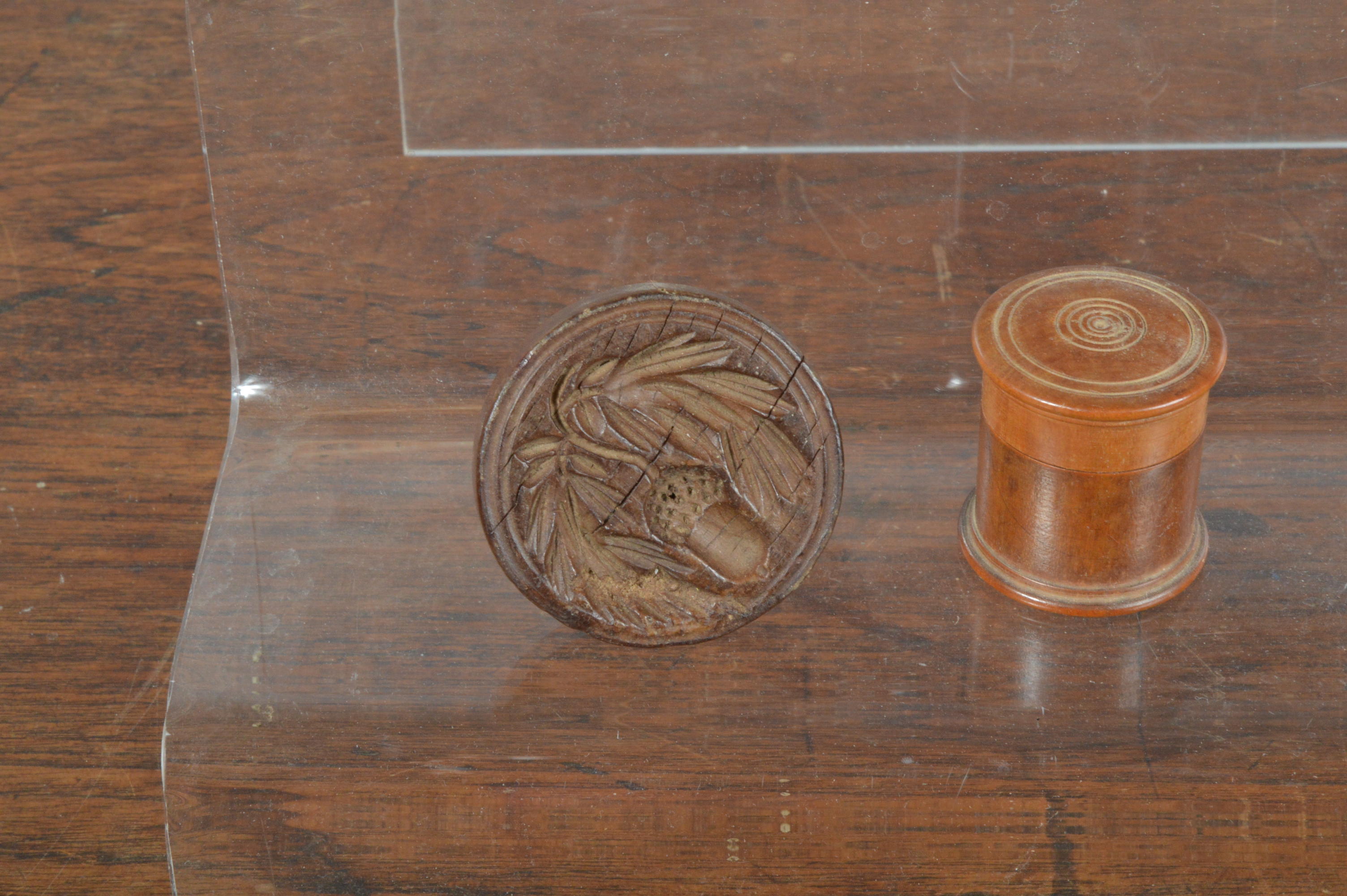 A collection of 19th century and later treen, the majority a variety of small storage boxes, the - Image 2 of 3