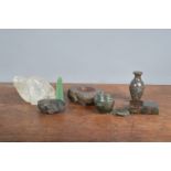 A collection of 19th century and later hardstone items, to include serpentine from Cornwall, other