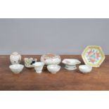 A group of 18th and 19th century Chinese porcealin wares, to include three small bowls, a moulded