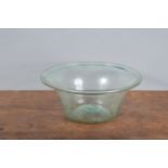 A large 19th century glass diary bowl, some scratches and marks, 33cm diameter