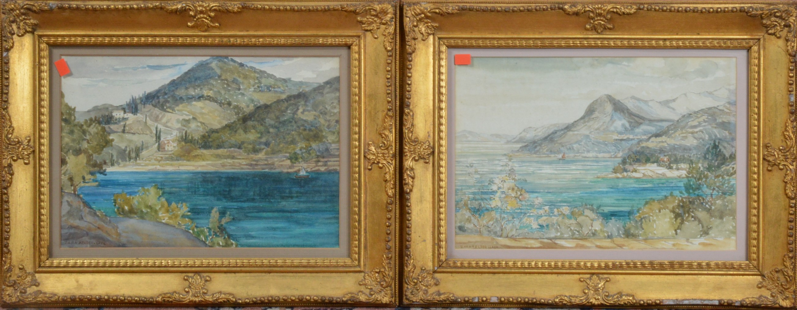 Zara Reader-Lack (British?), a pair of watercolours, Mediterranean coastal scenes, both signed